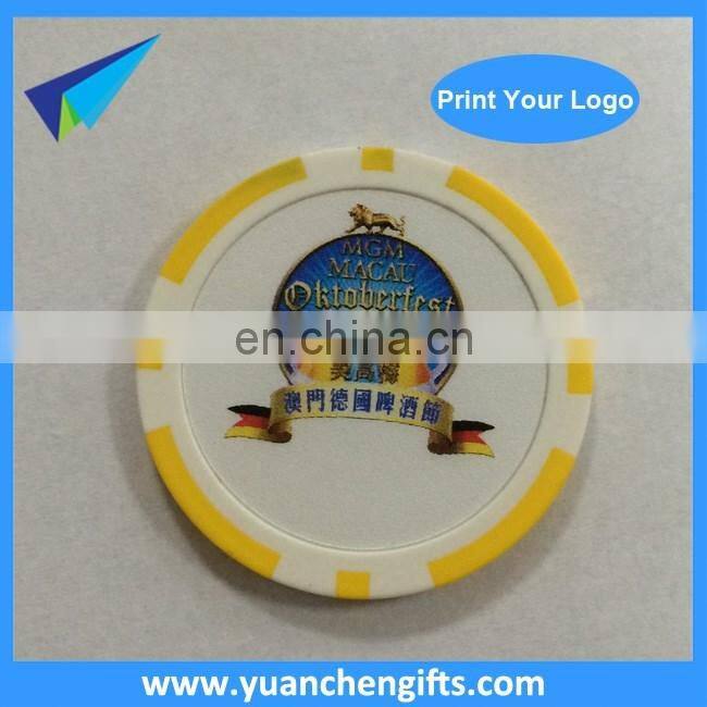 Popular poker chip golf ball markers/coin for golf hat clip