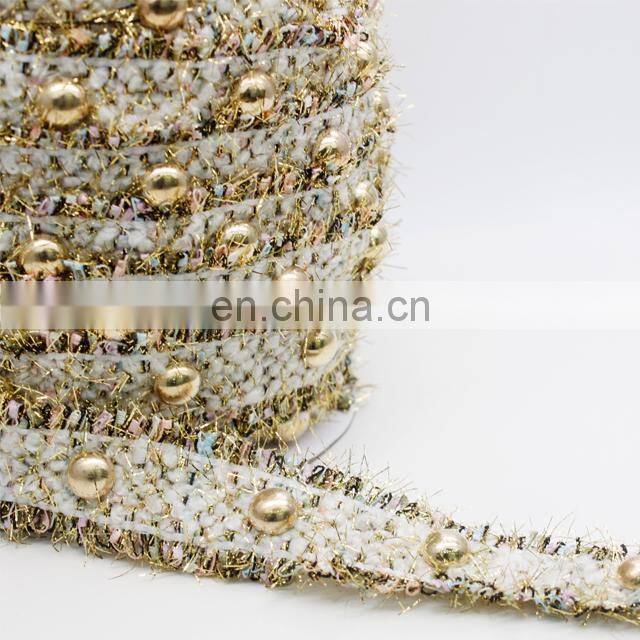 hit157 2.5cm New and hotselling beaded ribbon trimming lace for clothes