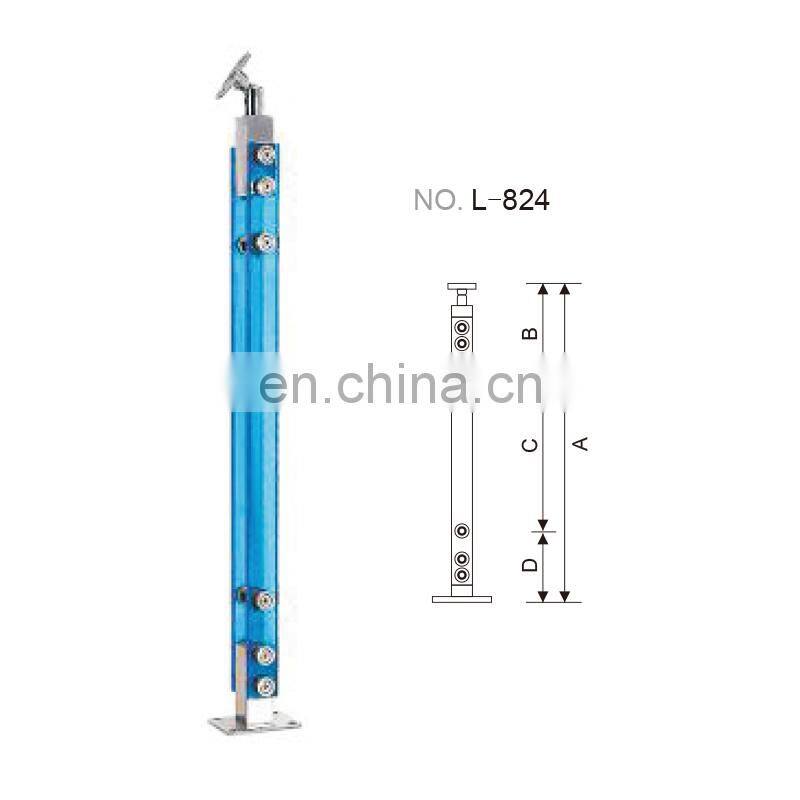 Stainless steel crystal glass acrylic baluster post for railing/handrail