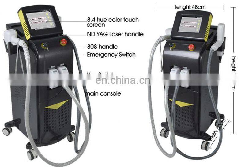 hot sales Germany device 808 diode laser hair removal Q switched Nd YAG laser tattoo removal for spa