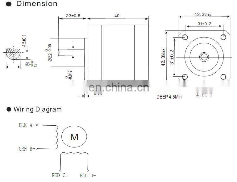 MBI-4240 12V HOTSELLING 1.8degree NEMA 17 Mini Stepping motor hybrid stepper motor