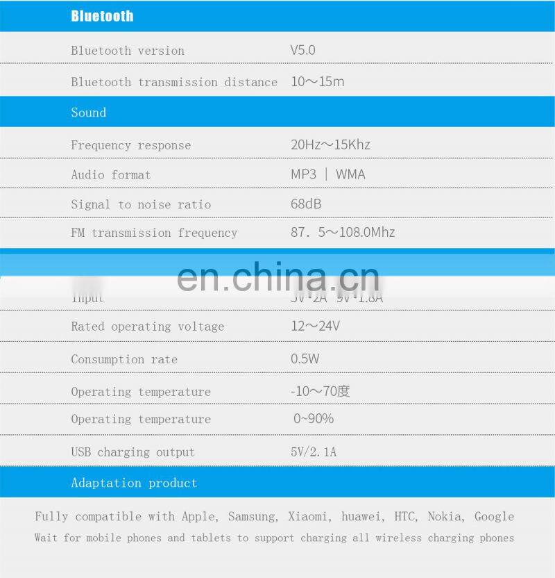 Car Charger Qc3.0 2021 Amazon Wholesale Oem/Odm New Mp3 Player Factory Wireless Charging Q15 Wireless Charger For Iphone Phone