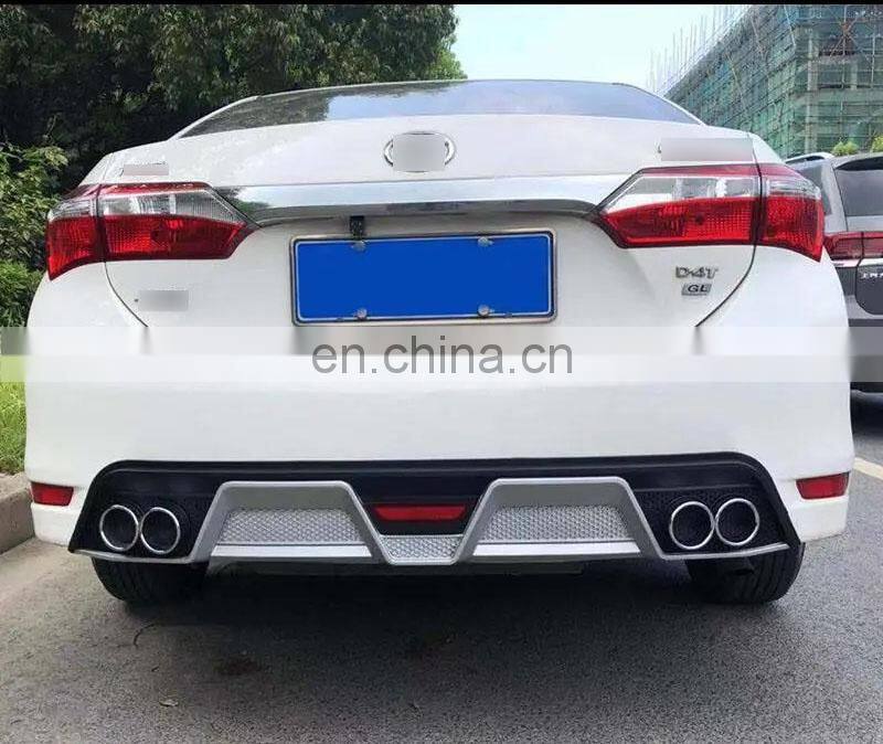 Auto exterior parts front lip splitter front bumper lip body kit for Corolla 14 rear diffuser spolier