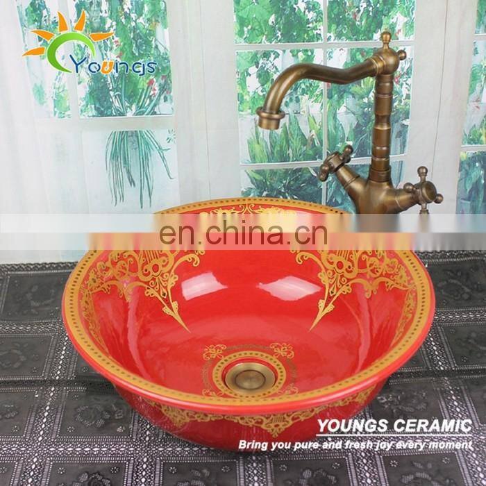 Moroccan european porcelain bathroom sinks with countertop