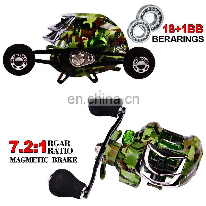 18+1 Bearings Waterproof Left / Right Hand Baitcasting Fishing Reel 7.2:1  Casting Fishing Bait Reel Baitcasting