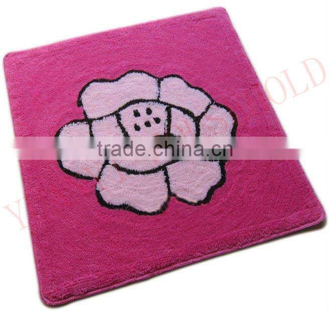 flower design printed bath mats washable heated bath mat