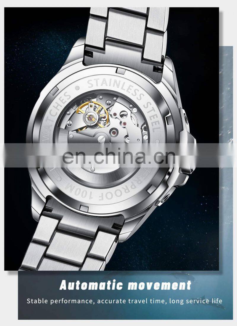 LIGE 6811 Men Watch Automatic Mechanical Watches Steel Waterproof watches men wrist military