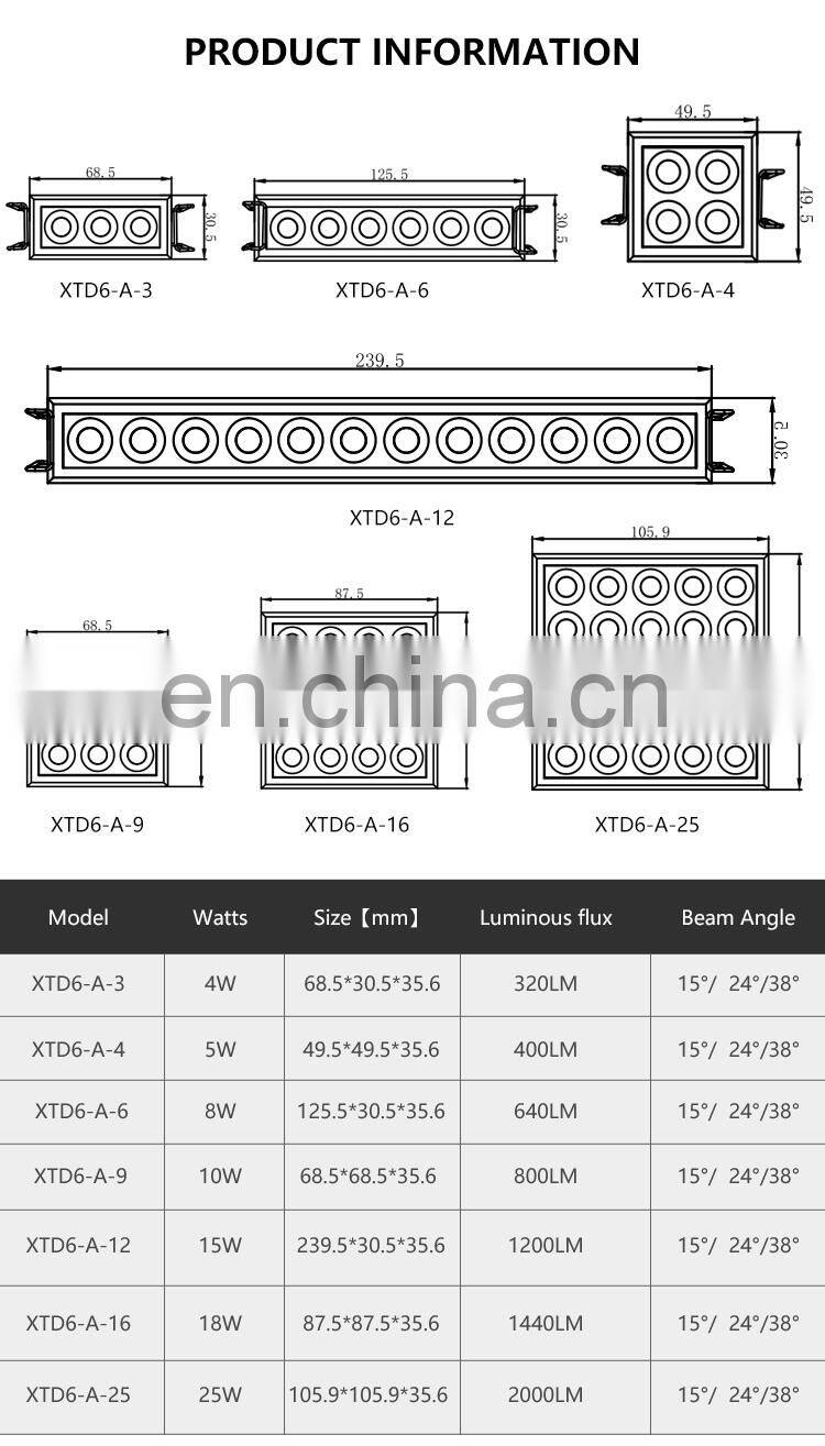 Experienced Suppliers Easy Installation Square Down Light Aluminum 5Watt LED Grille Lamp