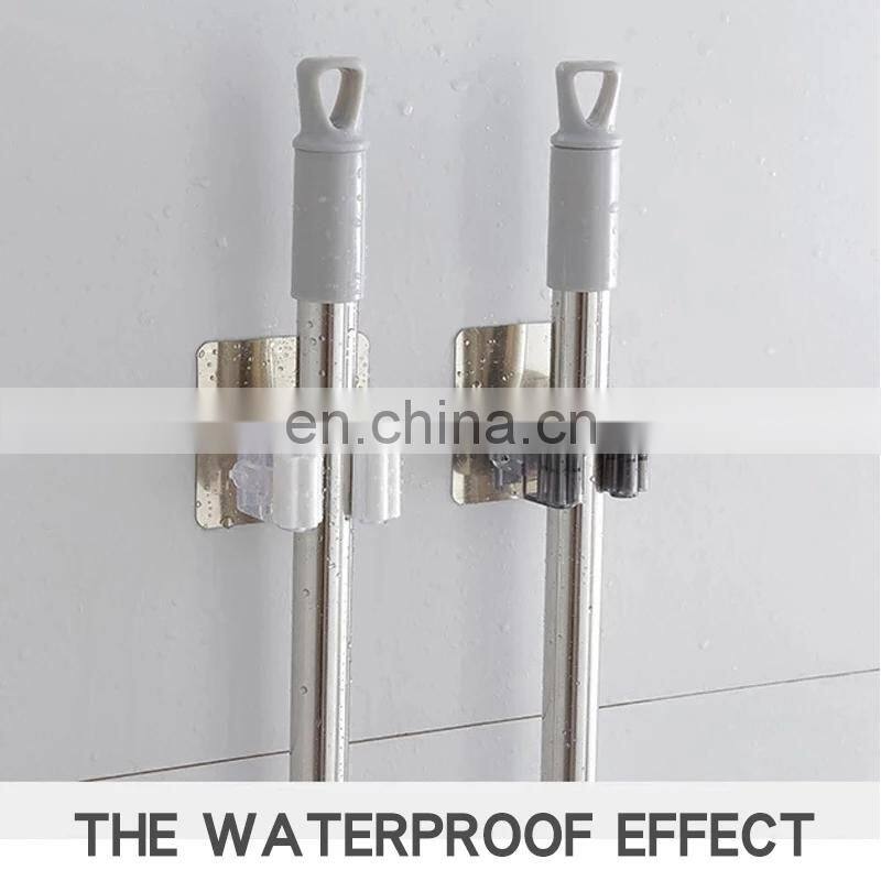 Adhesive Multi-Purpose Hooks Wall Mounted Mop Organizer Holder Rack Brush Broom Hanger Hook Kitchen Bathroom Strong Hooks