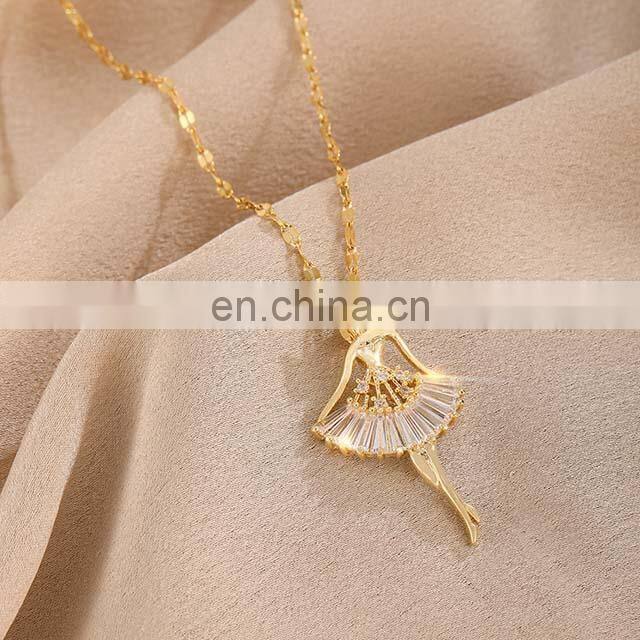 Female Fashion Accessories Pendant Rhinestone Necklace Jewelry