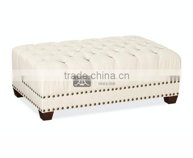 OT-016 Hotel Bedroom Fabric Bed End Stool Ottoman