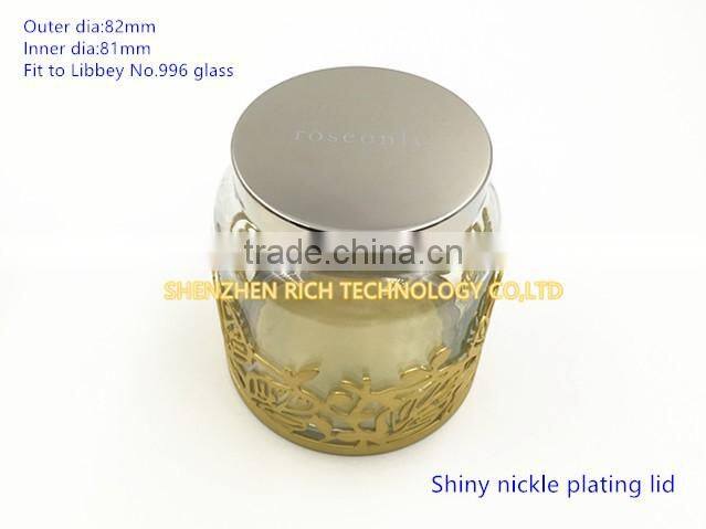 82mm Shiny nickle & gold plating candle lid