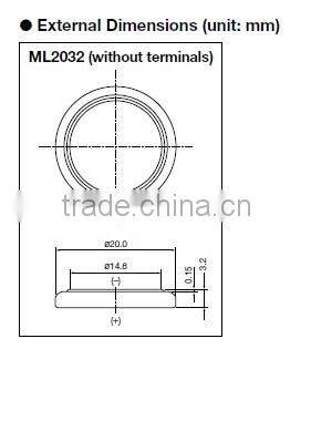 Maxell ML2032 Rechargable button battery cell 3V 65mah