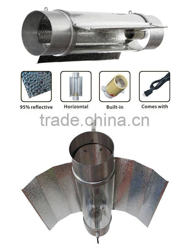 8inch aircooled cooltube reflector with wing for 600W HID grow bulbs