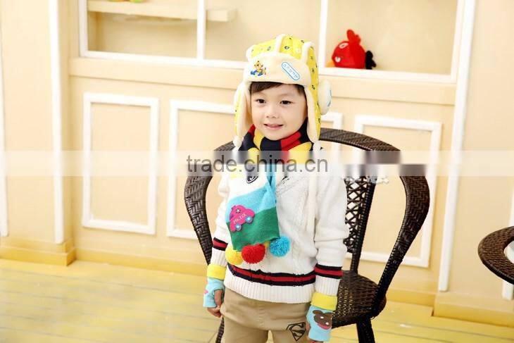 Wholesale Fashion Boys Girls Children Autumn Winter Knitted Scarf with Colorful Balls