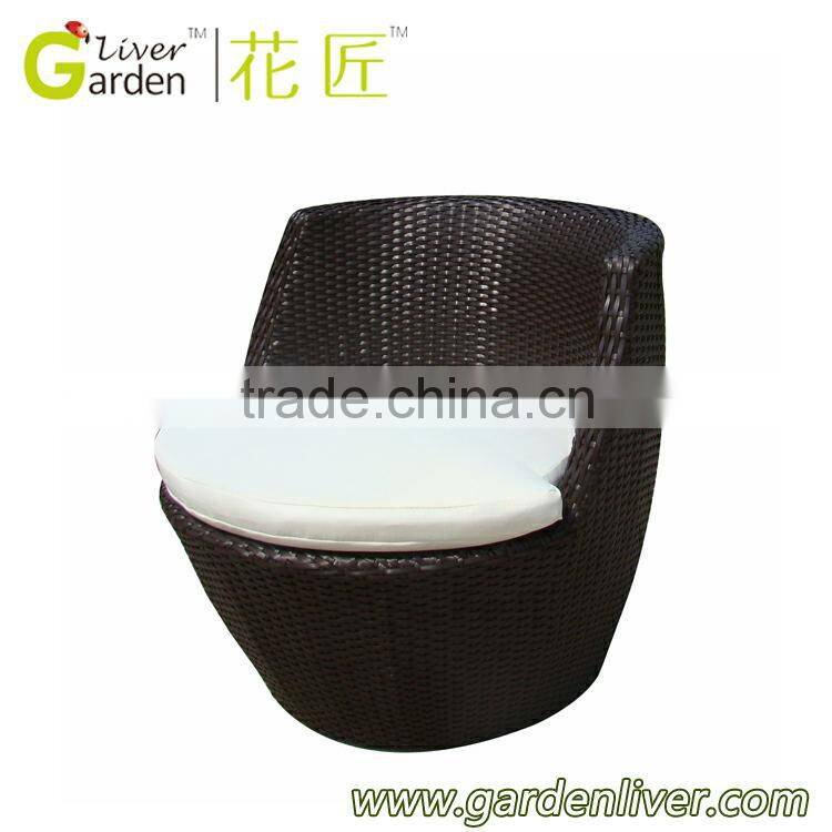 Cheap bistro 3pc set wicker furniture egg shaped wicker nest outdoor furniture