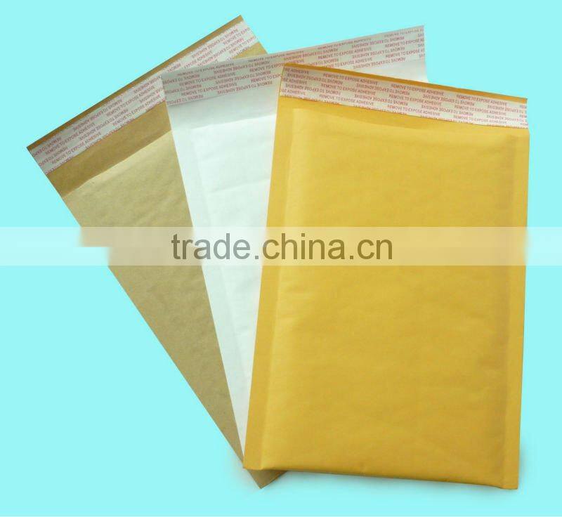 white kraft bubble mailer