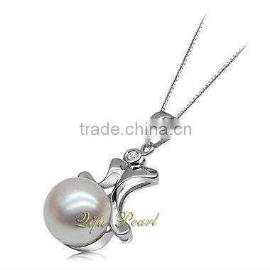 925 Rhodium plated Sterling Silver Jewelry with Freshwater Pearl
