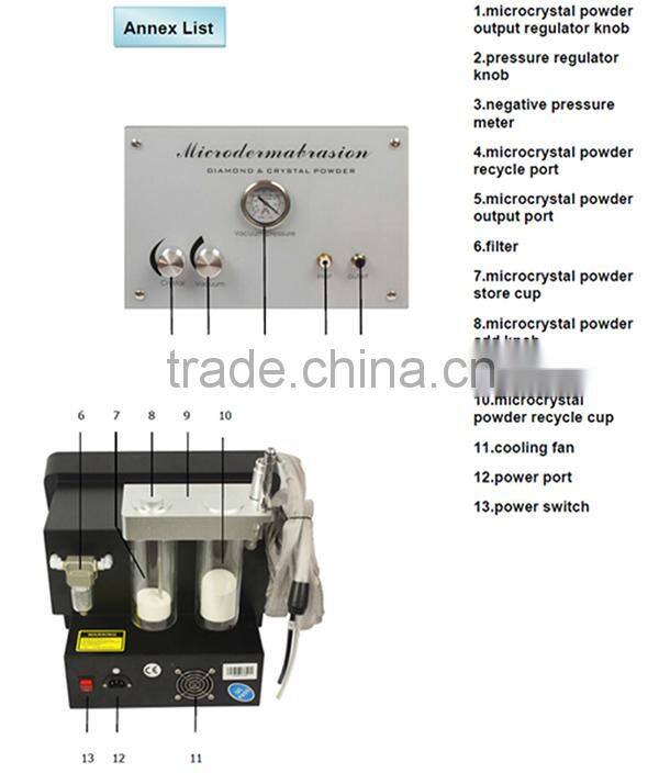 China top rated portable diamond dermabrasion crystals skin tightening & facial cleansing machine