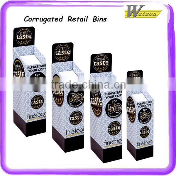 Supermarket Promotion Cosmetic Floor Display Cardboard Dump Bin