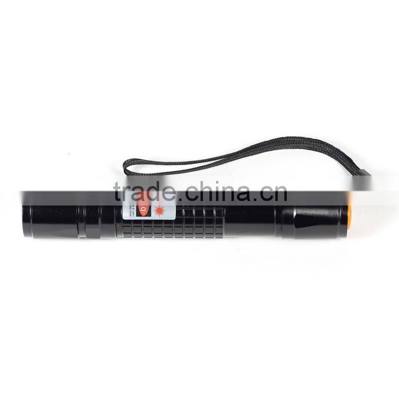 Wholesale red laser pointer 50mw black silver housing