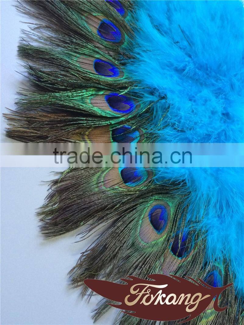 21 Piece Turkey Marabou And Peacock Feather Fan For Party Supplies