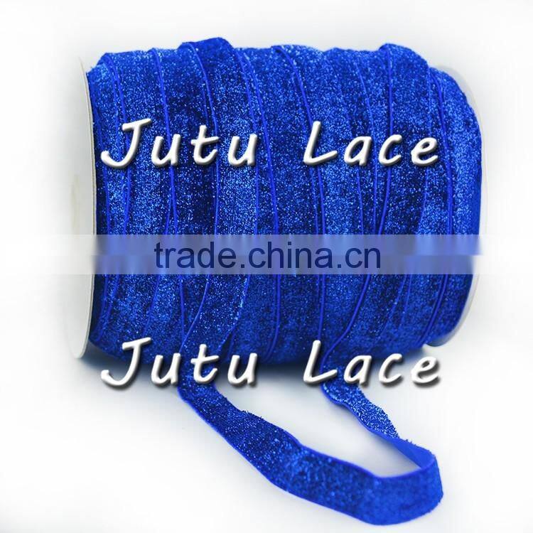 NeW HOT Sale!!Hair Accessories Decoration 5/8 ''sparkle elastic FOE velvet type of glitter hair tie