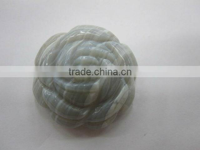 Grey Agate carved rose