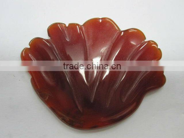 Dyed Red Agate carved trumpet flower