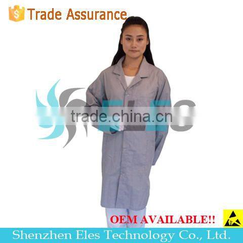 Customize Cotton Material ESD Antistatic Smock with Conductive Carbon