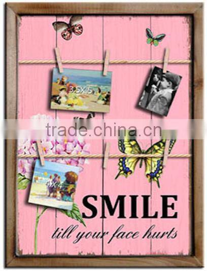 Decorative wood wall photo showing frame