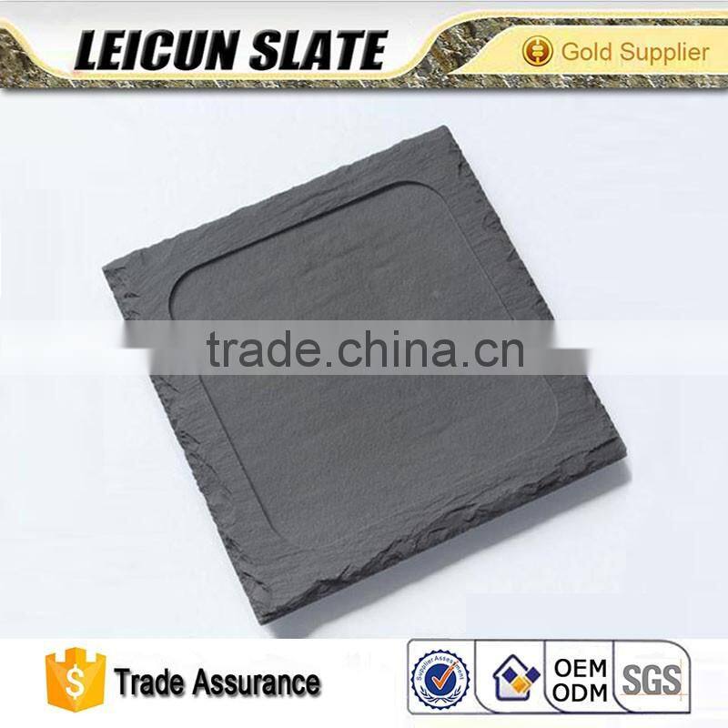 2016 Hot Sale Logistics Engineering Professional Black Slate Dinner Plates