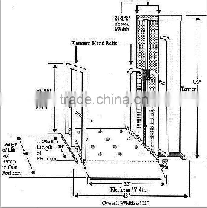 new potable light electric wheelchair lift for handicapped