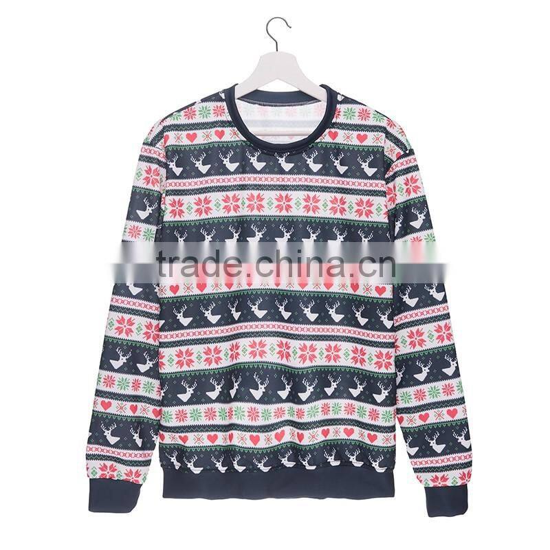 Xmas Online Shopping Digital Print Winter Deer Custom Hoodies