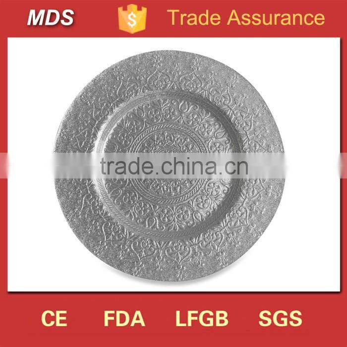 Rose antique gold plate elegant glass charger plate