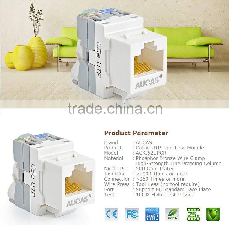 Cat5e Keystone Jack Cheap Price Tool-Less RJ45 Wall Jack Male UTP RJ45 Network Modular Jack