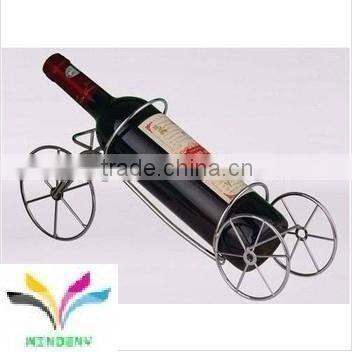new design round style single wine bottle holder metal with handle