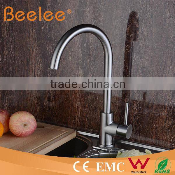 lead free inox sus304 Stainless steel bow spout kitchen faucet tap mixer