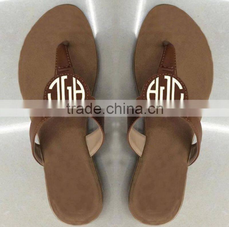Monogrammed Sandals, Personalized Sandals, Summer Sandals,Brown Sandals
