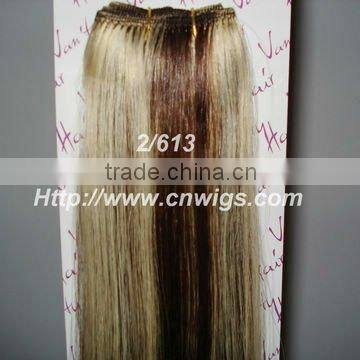 Quality black 100 human hair extensions with 20" #1 and #1B on stock