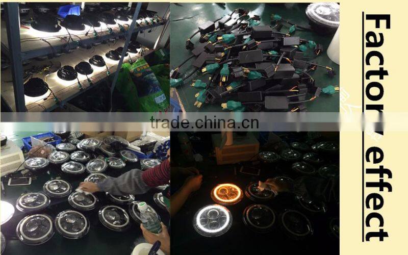 DOT And E-Mark Vortex 7 Inch LED Headlight White 6000K For 97-16 Jeep Wrangler JK LJ CJ Offroad