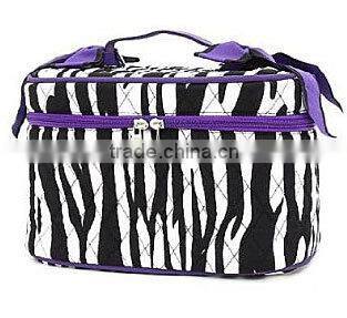 2015 Quilted Zebra Print Cosmetic Bag with Bows