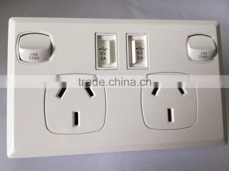 Nadway's colorful products wall switch with 2 USB 2100mA