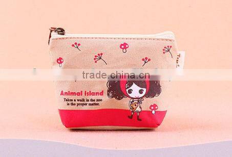 Hot sale pula girl printing canvas coin round purse China supplier
