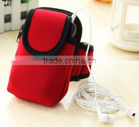 Promotion cell phone neoprene sleeve pouch for sport arm hand pouch