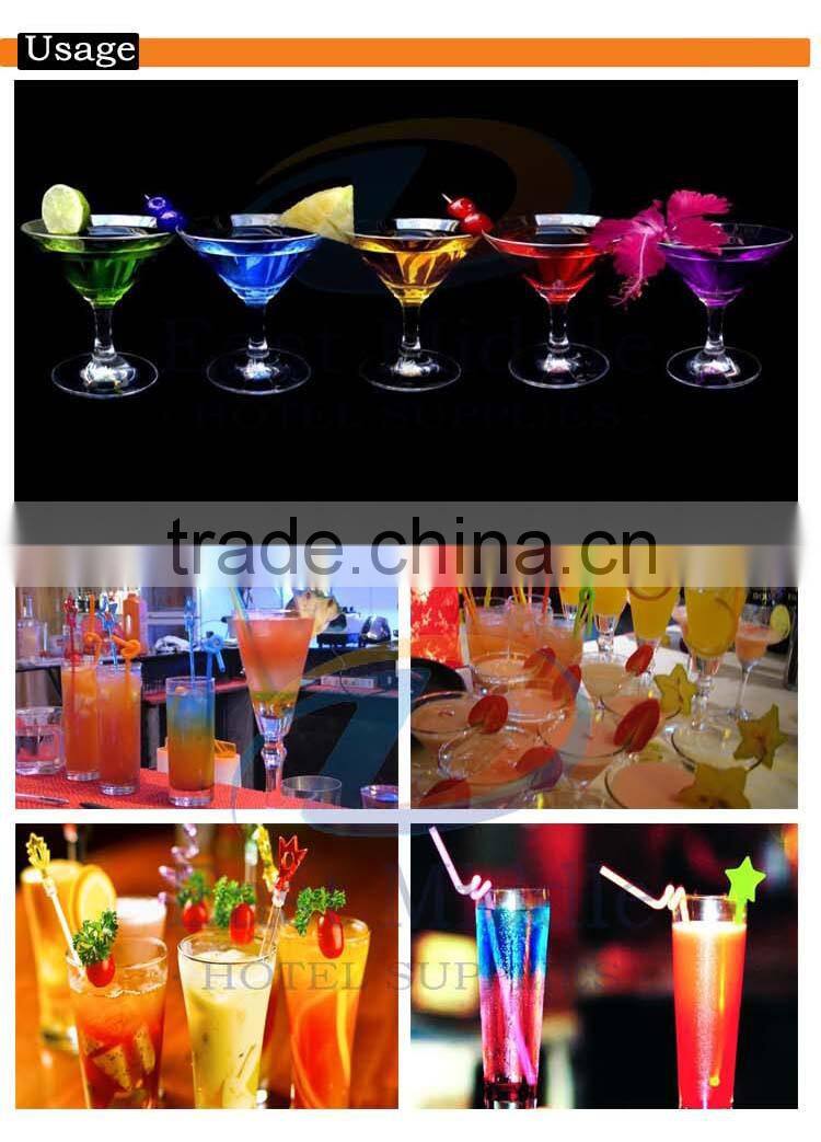 9 inch colored coconut tree design stick/swizzle sticks/ cocktail stick stirrer spoon end