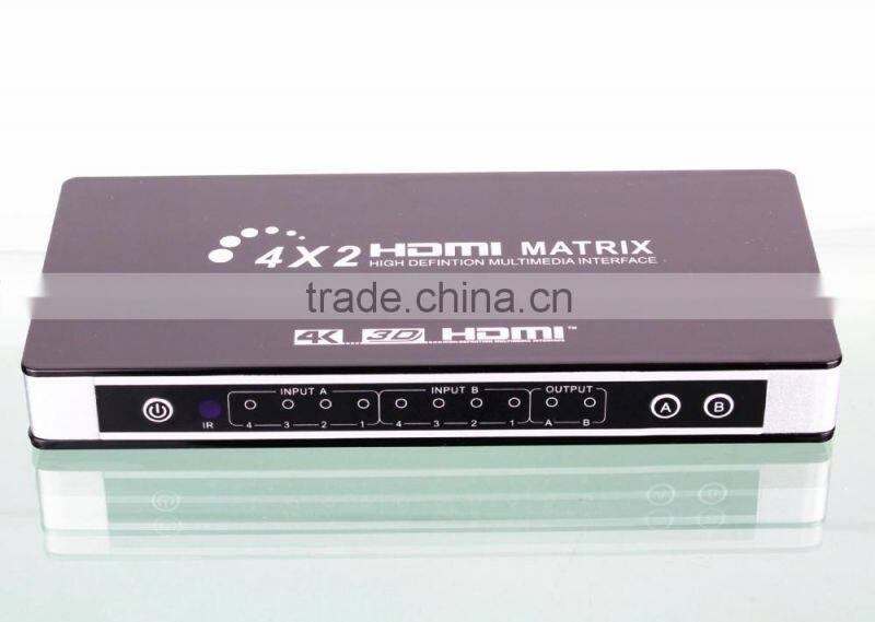 hdmi matrix 4 input 2 output with optical rca audio