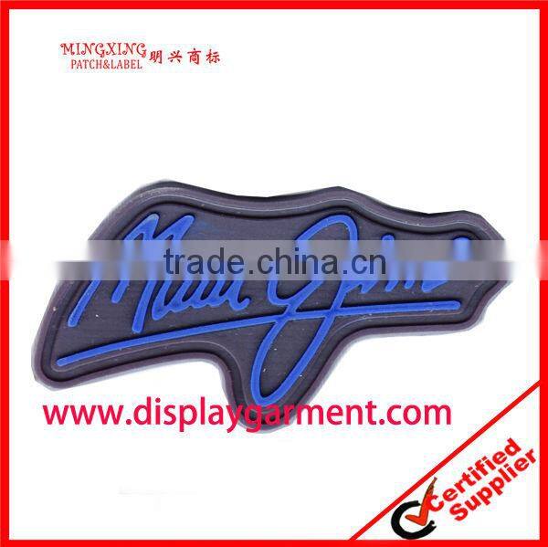 pvc rubber 3d patch,silicone rubber patch, garment pvc badge,