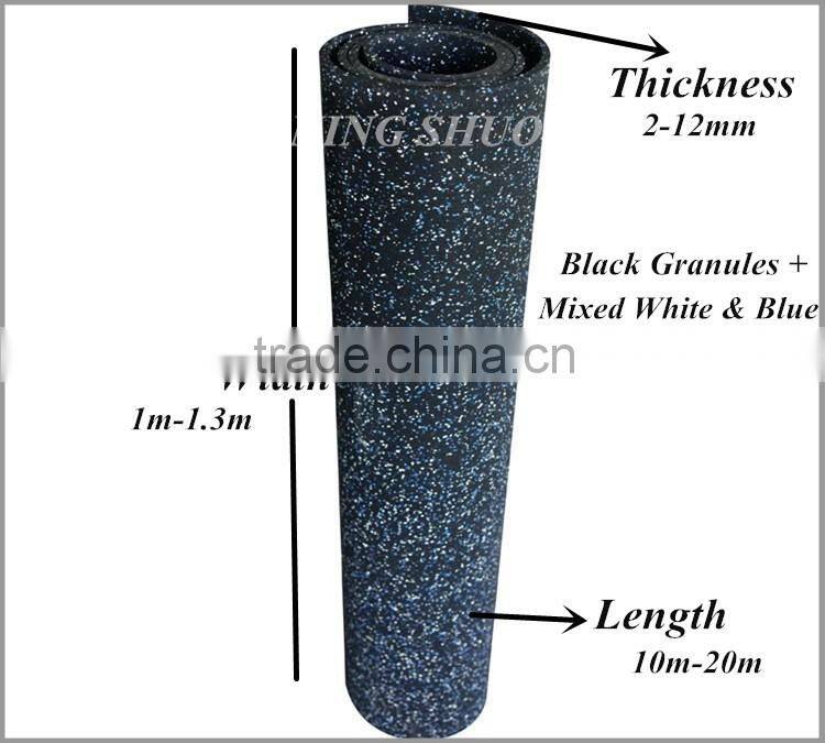 Trade Assurance gym rubber floor rolls, epdm rubber gym flooring