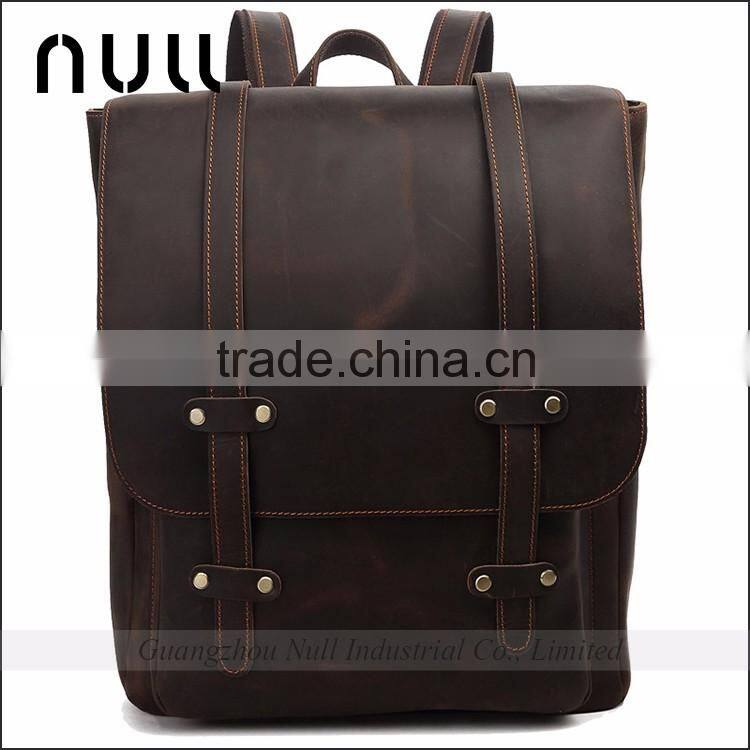 Vintage Leather Briefcase 2-in-1 Leather School Bag Backpack